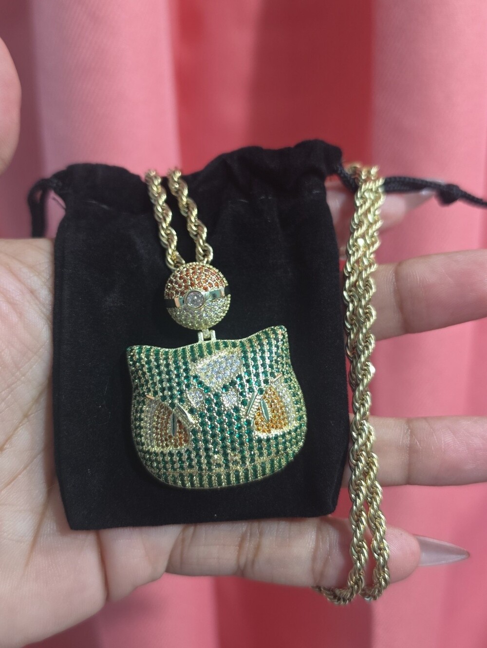 Gold-Tone Bulbasaur Pendant Necklace - Jewelry